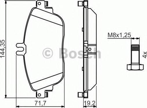 Bosch Bremsbelag Vorne 2Stück für Mercedes-Benz Eine Klasse