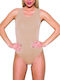 Apple Boxer Lingerie Sleeveless Bodysuit Beige