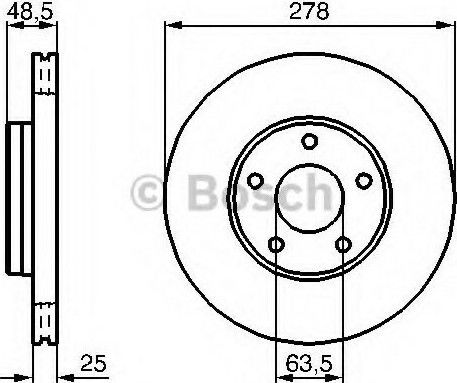 Bosch Σετ Δισκόπλακες Εμπρός 2τμχ για Ford C-Max / Focus / Focus C-Max Volvo C30 / C70 / S40