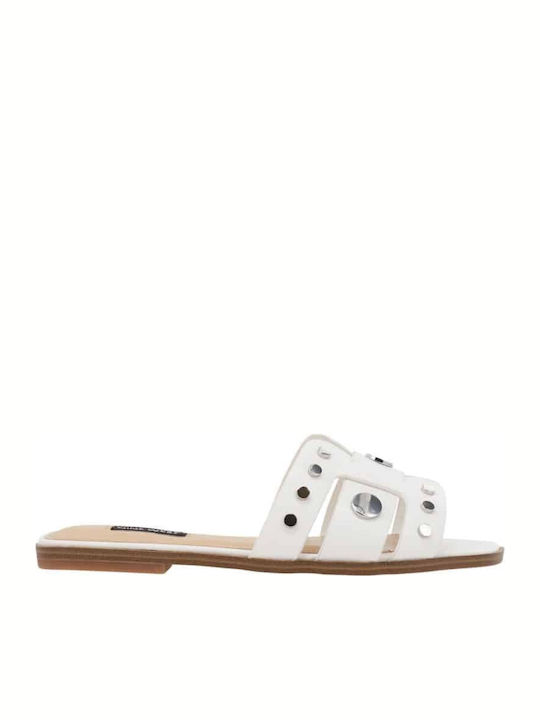 Nine West Gema Δερμάτινα Γυναικεία Σανδάλια Λευκά