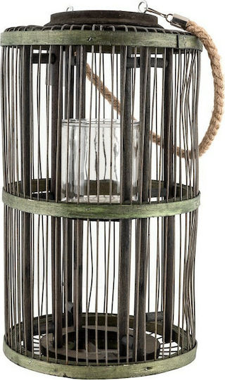Zen Collection Фенерче Дърво Подови Зелено кафе 17.5x29x45.5бр 1бр