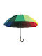 Chanos Αυτόματη Ομπρέλα Βροχής με Μπαστούνι Πολύχρωμη