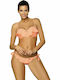 Marko Bikini Set Strapless Top & Brazil Bottom with Laces Meredith with Detachable & Adjustable Straps Orange