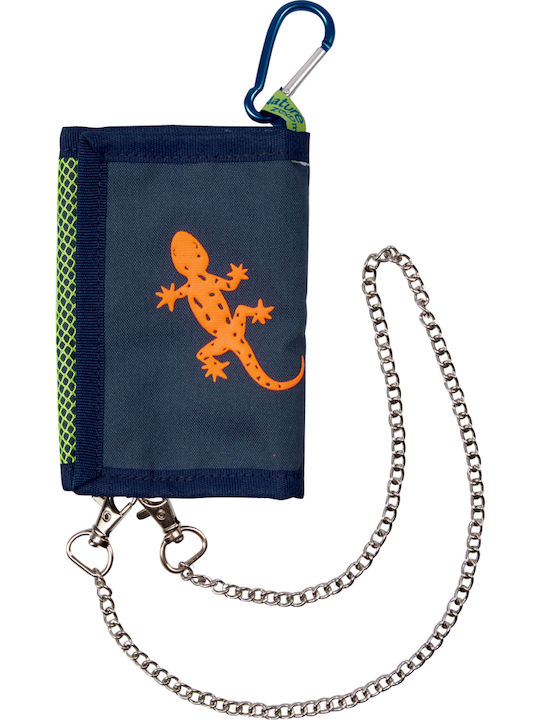 Die Spiegelburg Lizard Kids Wallet with Velcro and Keychain Blue