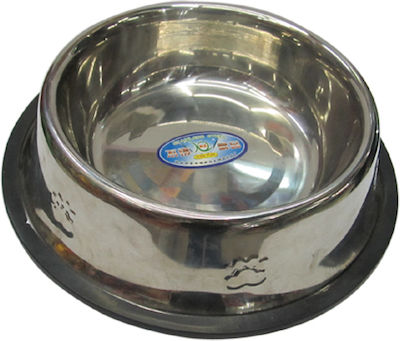 AGC Μεταλλικό Μπολ Φαγητού & Νερού για Σκύλο σε Ασημί χρώμα