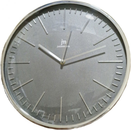 Justaminute Silent Wall Clock Plastic Gray Ø35cm