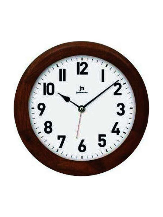 Justaminute Wall Clock Wooden Brown Ø30cm