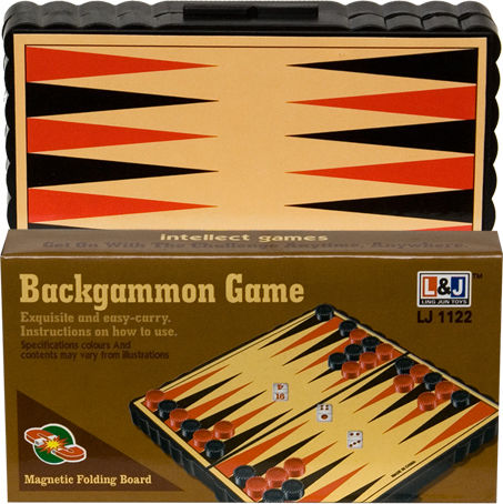 ToyMarkt Travel Magnetic Backgammon with Checkers 13x13cm