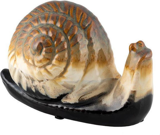Zen Collection Decorative Snail made of Ceramic Snail in Brown-Beige 17.5x9x11cm 1pcs
