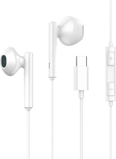 Celebrat G16 Earbuds Handsfree with USB-C Connector White
