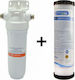 Atlas Filtri Dp Water Filtration System Single Under Sink Micron ½" with Replacement Filter Matrikx PB1 0.5μm
