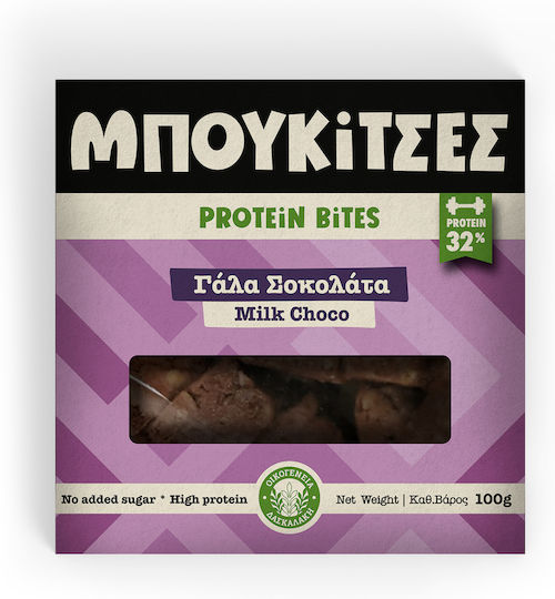 Oikogeneia Daskalaki Bites Bar with 32% Protein & Flavor Milk Chocolate 100gr