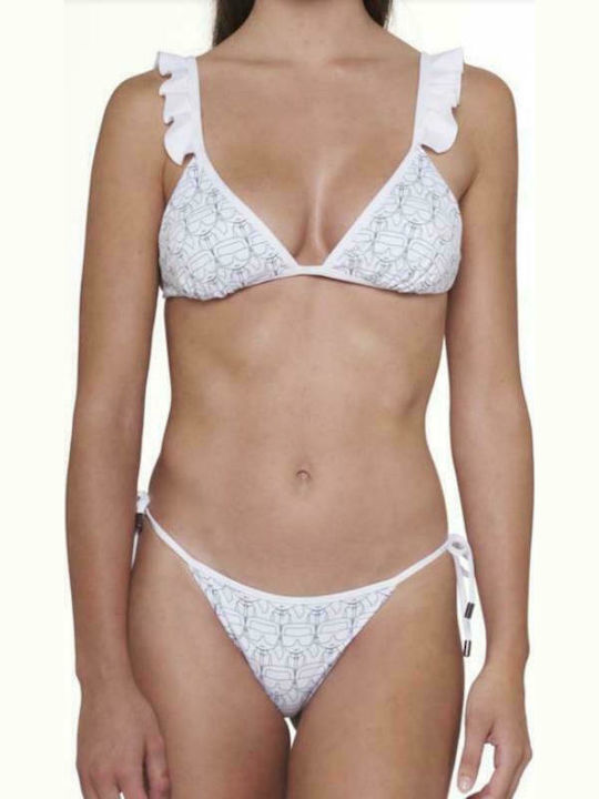 Karl Lagerfeld KL21WTP14 Bikini Τριγωνάκι Λευκό