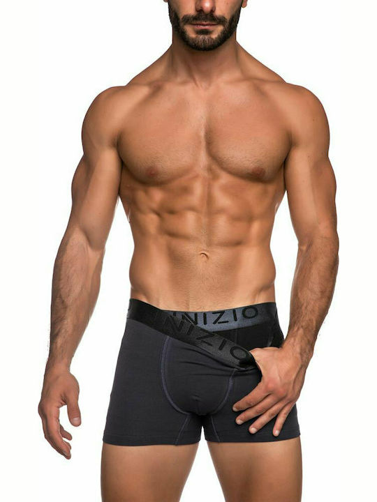 Inizio Herren Boxershorts Black/anthracite 2Pac...