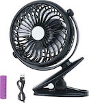 USB Office/Home Clip-On Fan Black Andowl JC-01