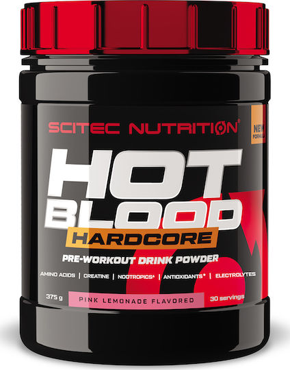 Scitec Nutrition Hot Blood Hardcore Pre Workout Supplement 375g Pink Lemonade
