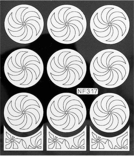 UpLac Stencil Holo 317 Briefmarken für Nägel in Weiß Farbe
