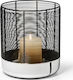 Philippi Luna Metallic Tabletop Lantern Black 25x25x26cm