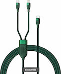 Baseus Braided USB-C to Lightning / USB-C Cable Πράσινο 1,2m (CA1T2-F06)