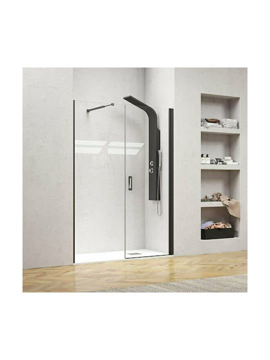 Karag Nero 6 Porta Shower Screen for Shower with Hinged Door 140x200cm Serigrafato Nero