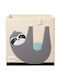 3 Sprouts Kinder Aufbewahrungskorb Faltbar aus Stoff Sloth Gray 33x33x33cm 1Stück