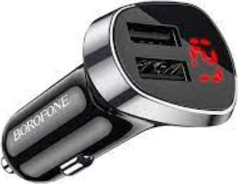 Borofone BZ15 Car Charger 12W 2.4A with Ports: 2xUSB Black Color