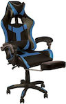 Woodwell BF7860 Καρέκλα Gaming Δερματίνης με Υποπόδιο Μαύρο/Μπλε
