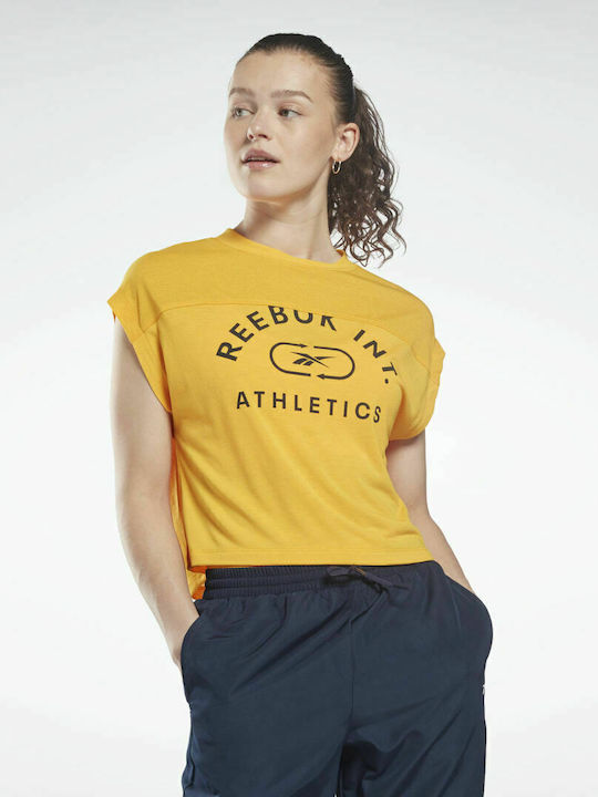 Reebok Workout Ready Supremium Women's Athletic T-shirt Semi Solar Gold
