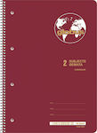 Globus Spiral Notebook Ruled A4 100 Sheets 2 Subjects G200 Red 1pcs