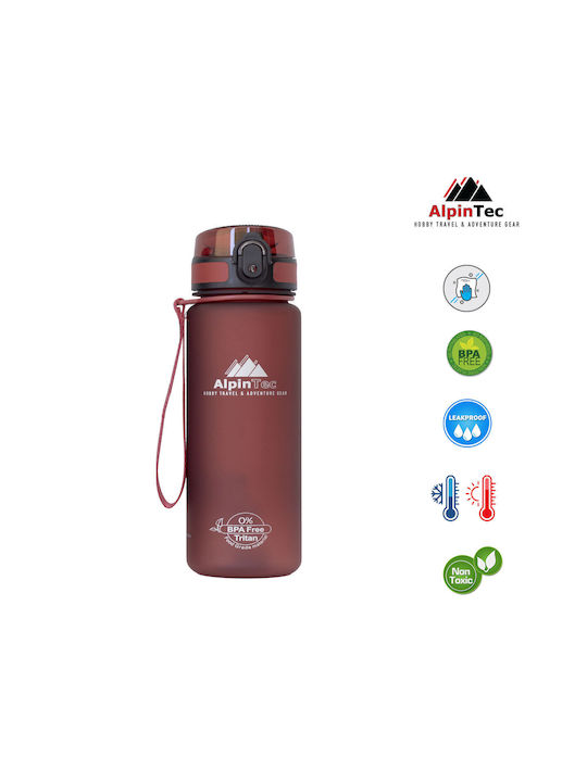 AlpinPro Trek Plastic Water Bottle 650ml Red