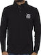 Double Men's Long Sleeve Blouse Polo Black