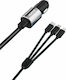 Dudao R5ProN Încărcător Auto 17W 3.4A cu un Port: 1xUSB împreună cu Cablu Lightning / Micro-USB / Type-C Negru Culoare