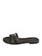 Robinson Leather Women's Flat Sandals Anatomic in Green Color