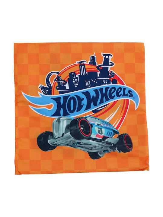 Mattel Kids Square Throw Pillow Cover Hot Wheels 40x40cm Orange