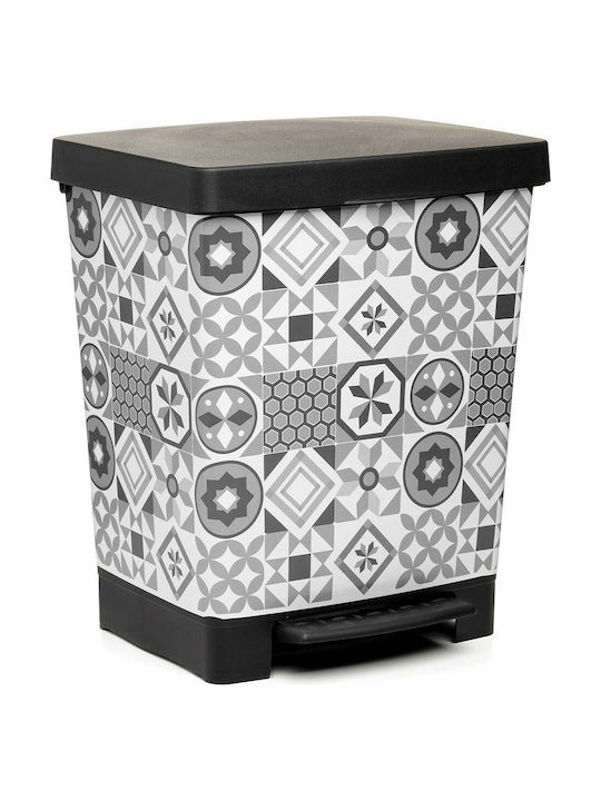 Dimitracas Hydraulic Κάδος Απορριμμάτων Πλαστικός Black-White 23lt