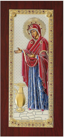 Prince Silvero Heiligenikone Göttliche Äbtissin Silber 11x23cm