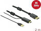 DeLock Cable DisplayPort male - HDMI male 2m Μαύρο (85964)