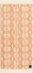 Slowtide Diamond Back Beach Towel Cotton Coral with Fringes 152x76cm.