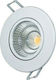 Aca Round Metallic Recessed Spot with Built-in LED and Warm White Light 6W White 8x8cm