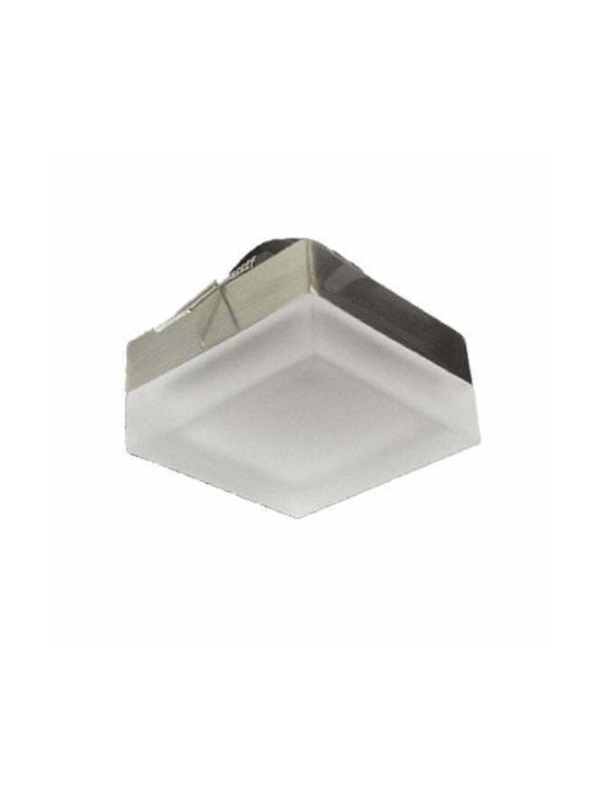 Aca Square Glass Recessed Spot with Socket GU10 Bronze 8x8cm.