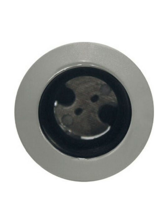 Aca Στρογγυλό Μεταλλικό Χωνευτό Σποτ με Ντουί G4 σε Γκρι χρώμα 3.6x3.6cm