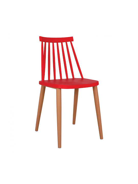 Vanessa Kitchen Polypropylene Chair Red 43x47.5x77cm