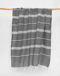 Pennie Stheno Beach Towel Pareo Gray with Fringes 170x90cm.