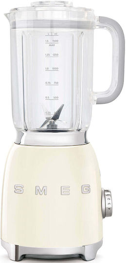 Smeg Μπλέντερ με Κανάτα Tritan 1.5 lt 800W Μπεζ BLF01CREU