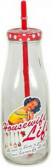 Marva Vintage Glas Wasser aus Glas in Rot Farbe mit Strohhalm 470ml Marva Vintage Glas Wasser aus Glas in Rot Farbe mit Strohhalm 470ml