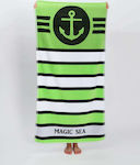 Pennie Pori Beach Towel Cotton Green 165x86cm.