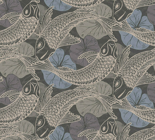 Ταπετσαρία Τοίχου Fishes Βινυλίου 1005x53cm Πλενόμενη