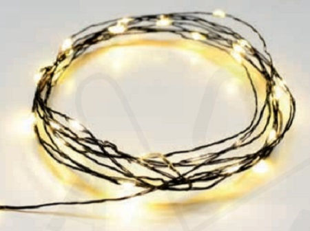 20 Lights LED 2m. Warm White Battery in String 1pcs