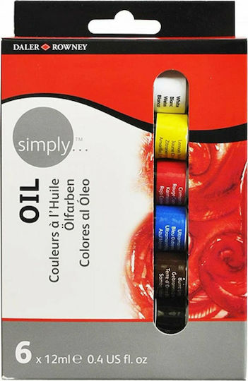 Daler Rowney Simply Oil Colours Σετ Λαδομπογιές 12ml 6τμχ