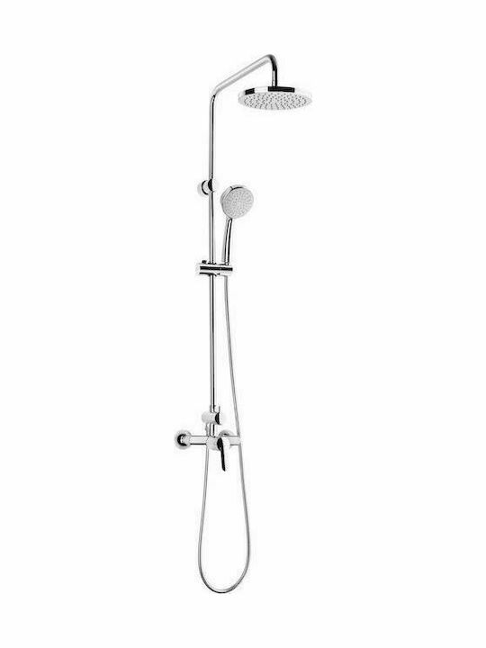 Roca Pro Shower Column without Mixer 116.5cm Silver